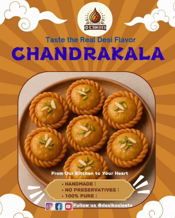 Chandrakala - Mawa Dry-Fruit Stuffed