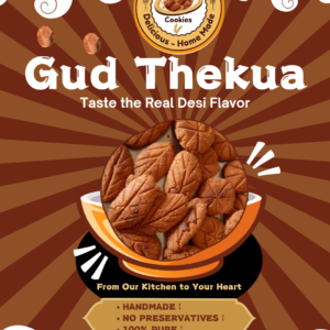A bowl of Gud Thekua, a traditional Bihari sweet, served in rustic style with rich brown color background – DesiKosi.com