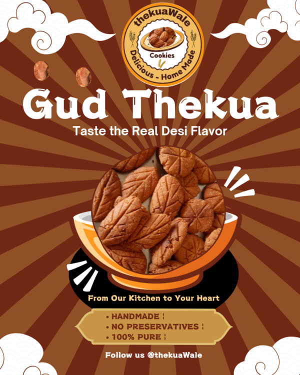 A bowl of Gud Thekua, a traditional Bihari sweet, served in rustic style with rich brown color background – DesiKosi.com