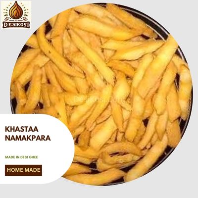 Crispy and flaky Namakpara, a deep-fried savory Indian snack