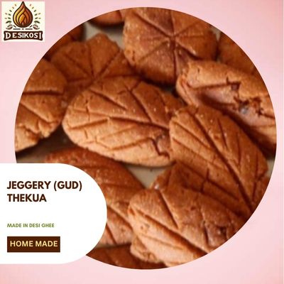 Homemade Jeffery or Gud Thekua Made in Pure Desi Ghee - Desikosi